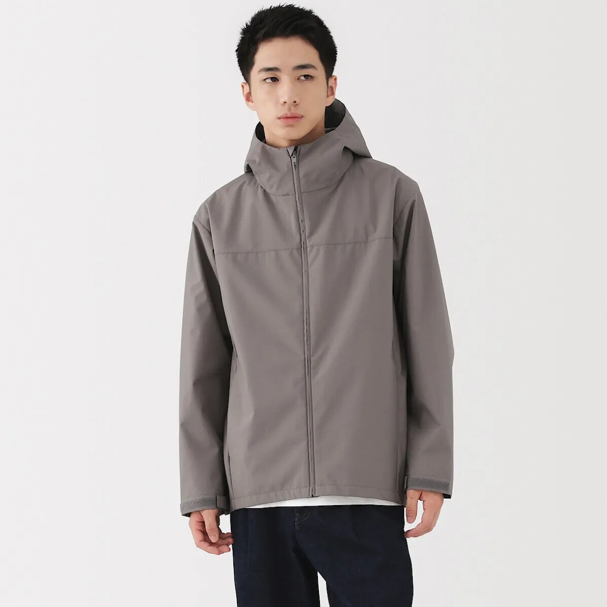 Veste à capuche en polyester déperlante pour homme
