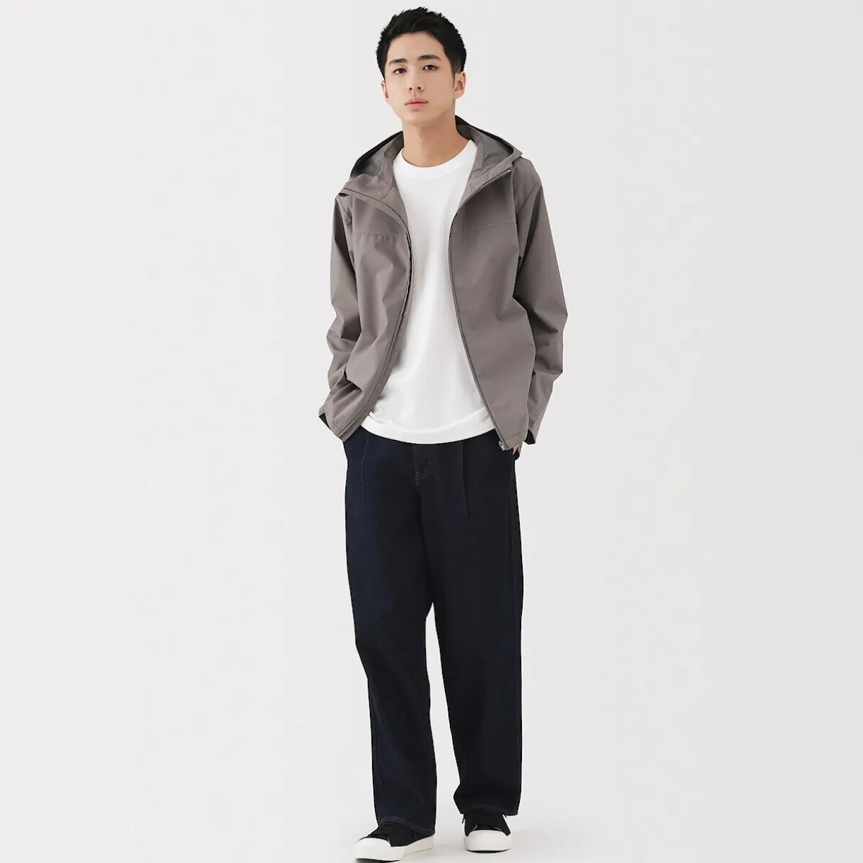 Veste à capuche en polyester déperlante pour homme