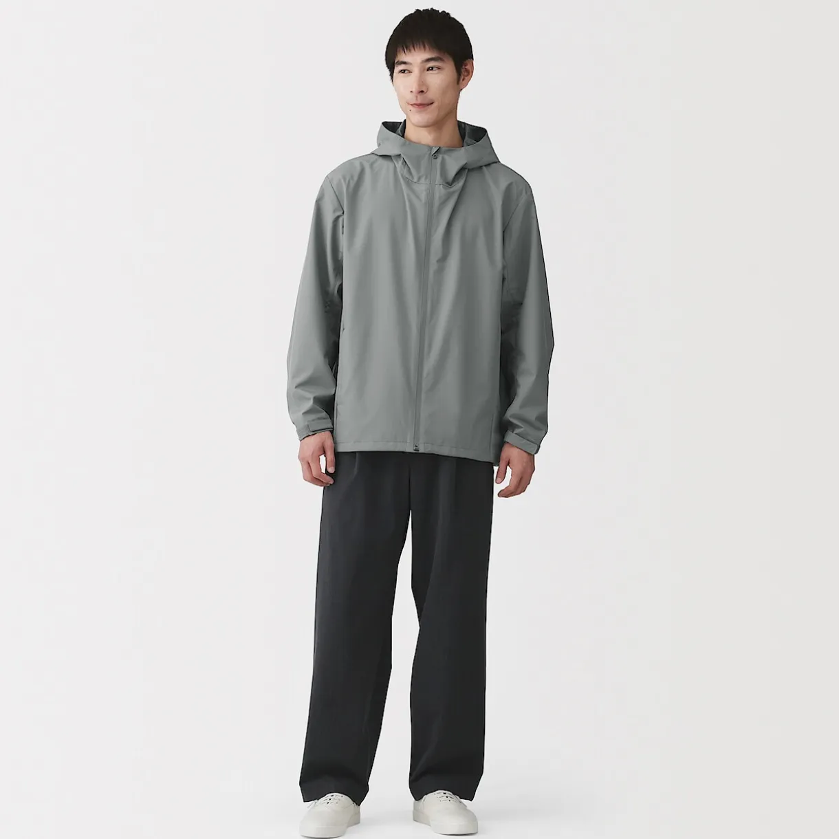 Veste à capuche en polyester déperlante pour homme