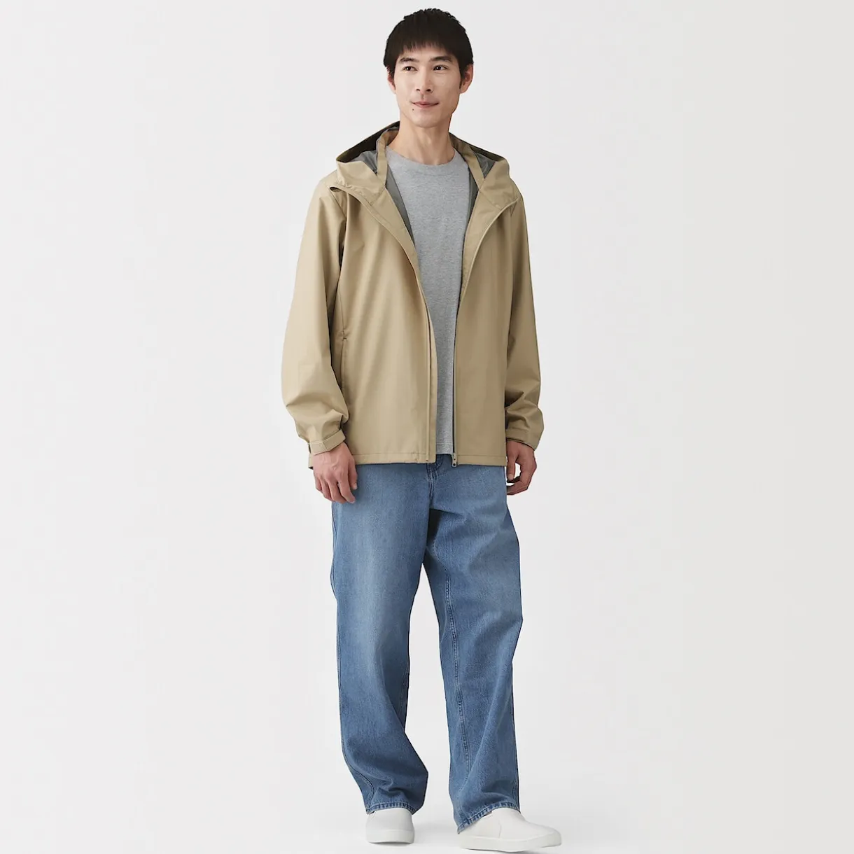Veste à capuche en polyester déperlante pour homme