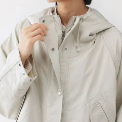 Veste à capuche en toile de coton léger pour femme