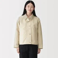 Veste à col montant en velours côtelé déperlant pour femme