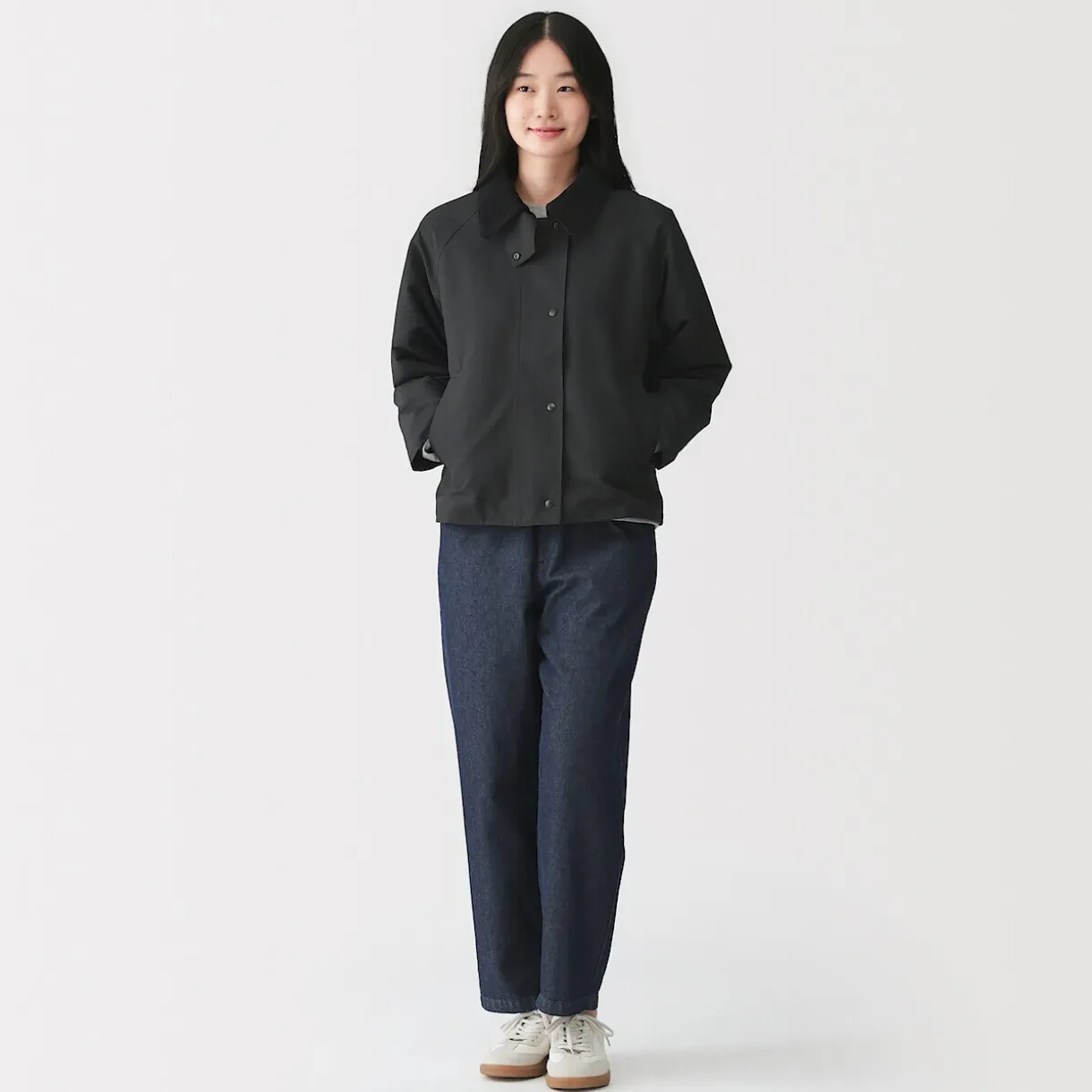 Veste à col montant en velours côtelé déperlant pour femme