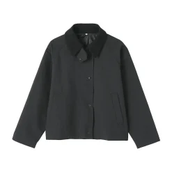 Veste à col montant en velours côtelé déperlant pour femme