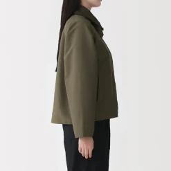 Veste à col montant en velours côtelé déperlant pour femme