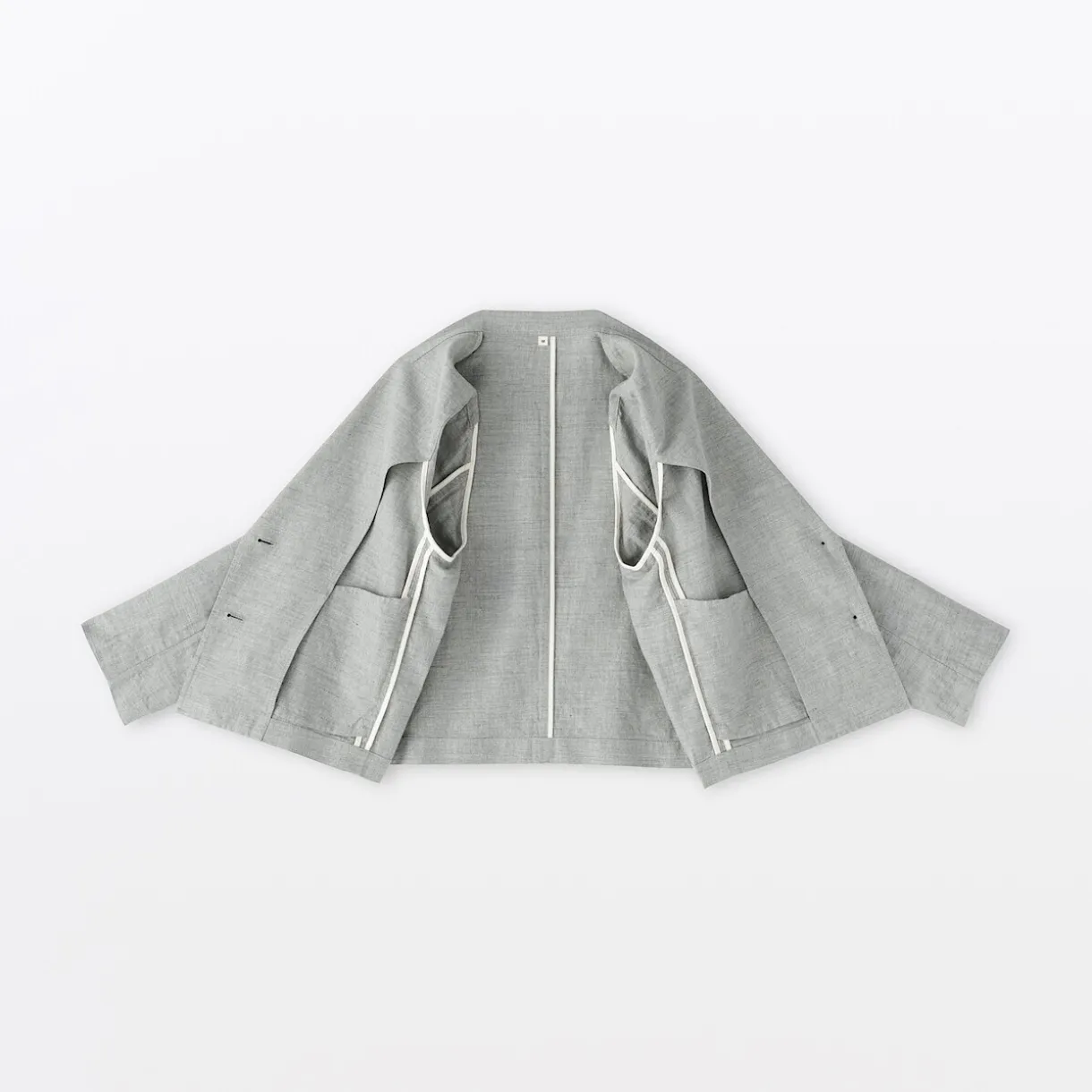 Veste courte à chevrons en mélange de lin pour femme