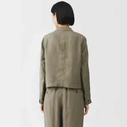Veste courte en lin et lyocell pour femme