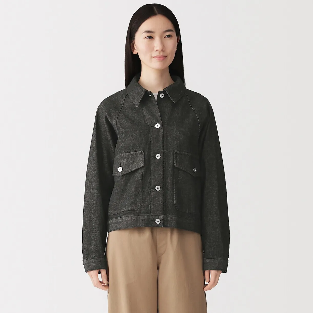 Veste de travail denim en kapok mélangé pour femme