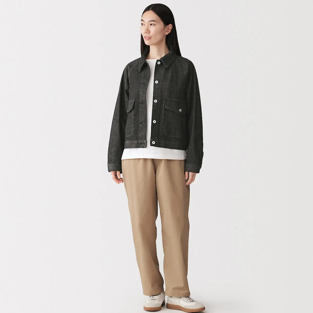 Veste de travail denim en kapok mélangé pour femme