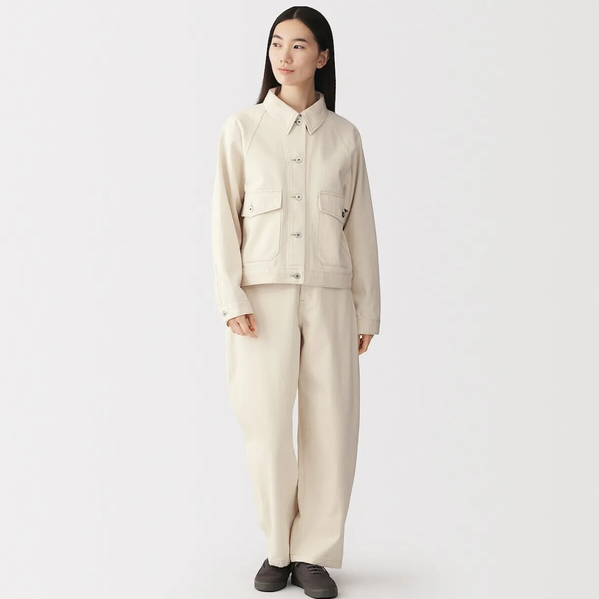 Veste de travail denim en kapok mélangé pour femme