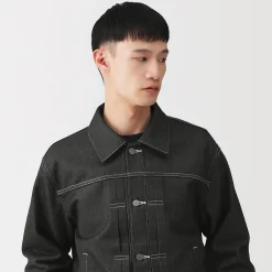 Veste en denim polyester recyclé pour homme