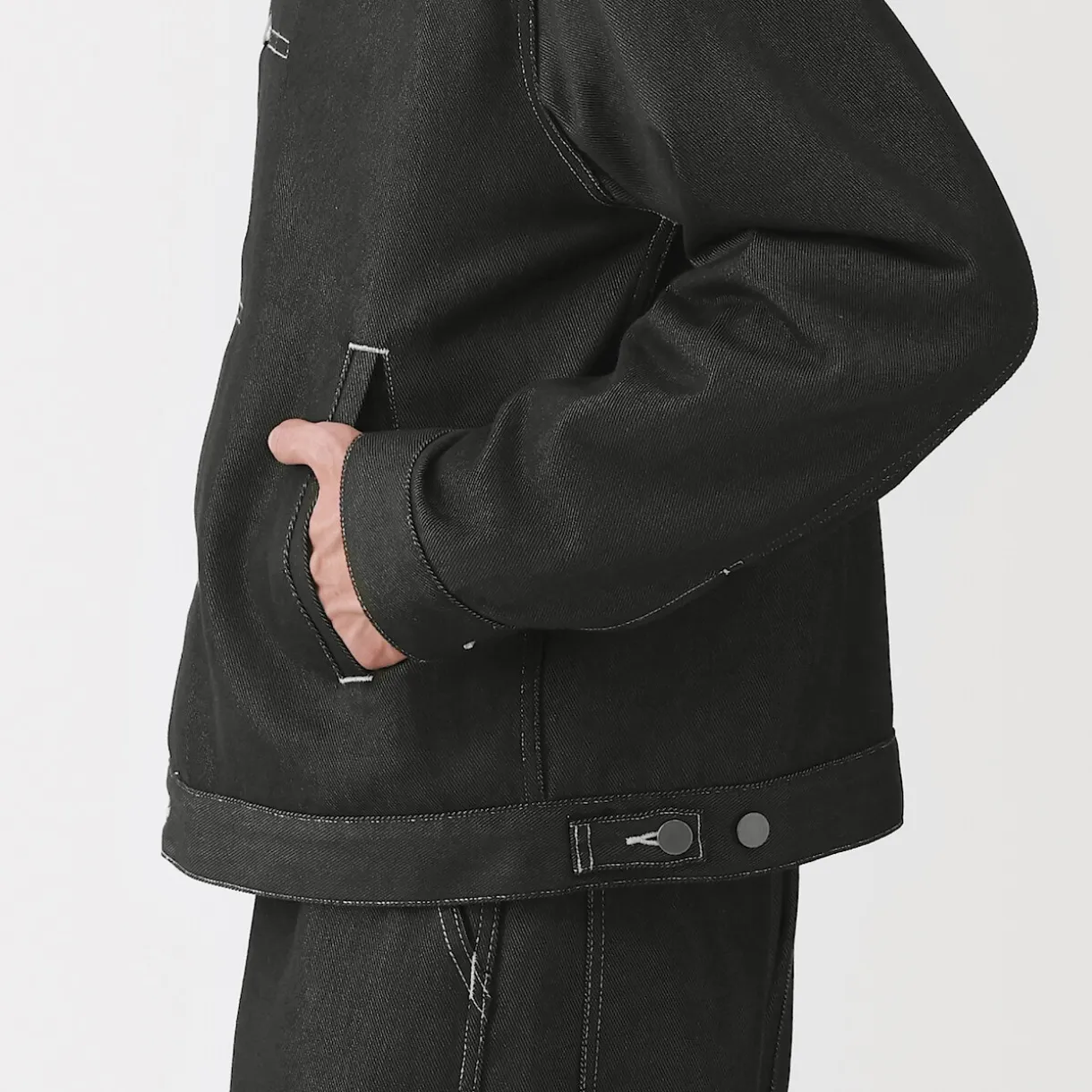 Veste en denim polyester recyclé pour homme