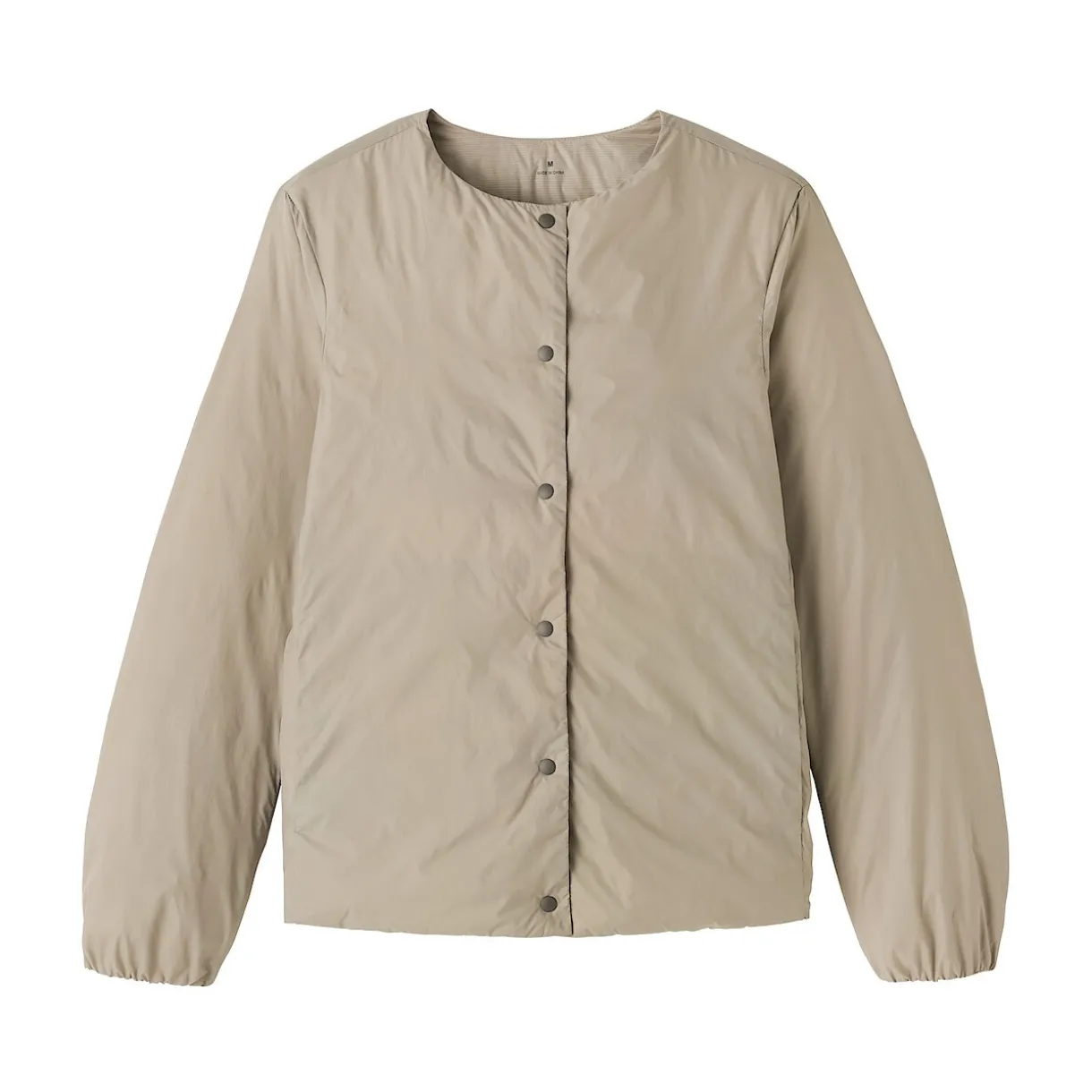 Veste légère pliable en nylon recyclé sans col pour femme