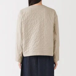 Veste matelassée en gaze double de kapok mélangé pour femme