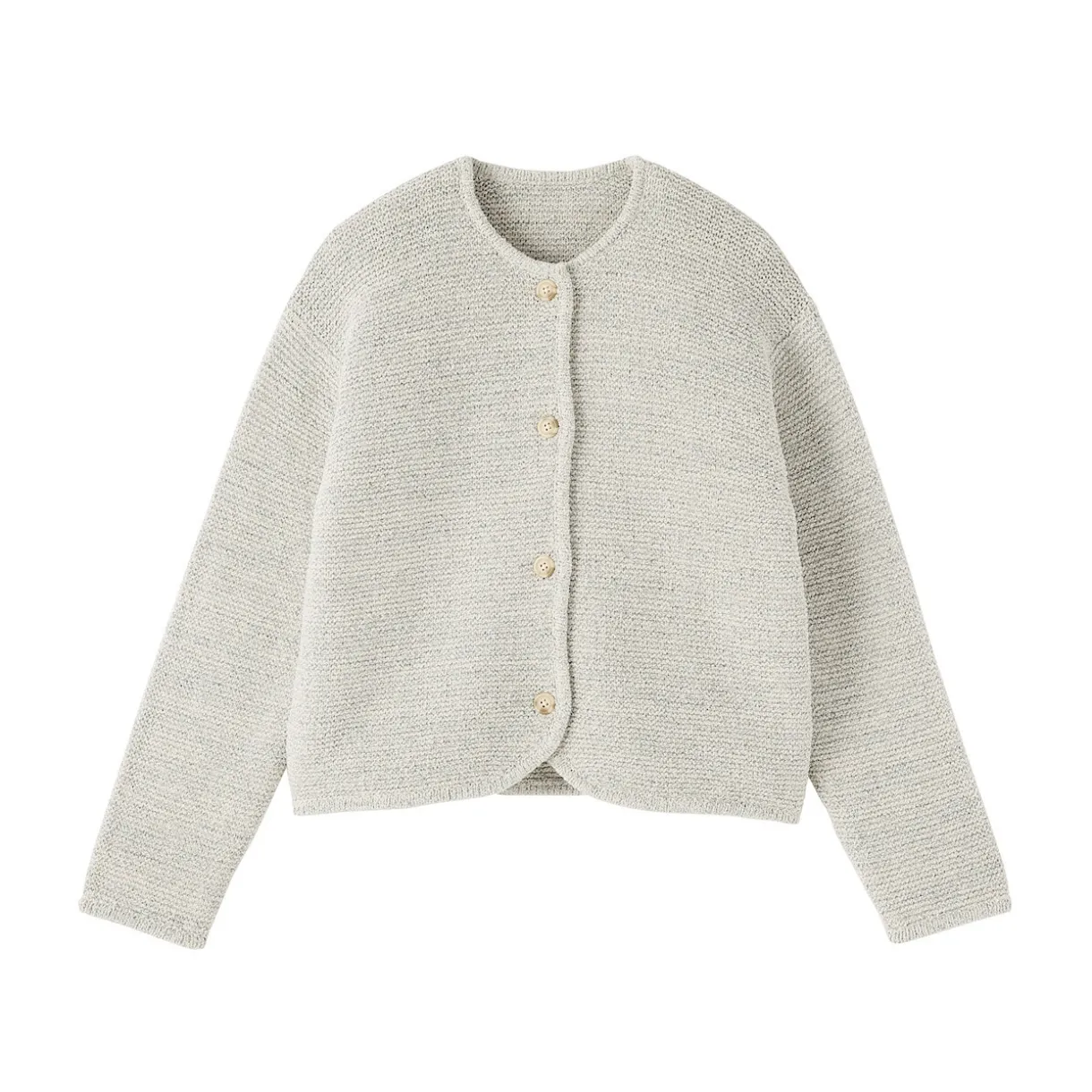 Veste tricotée bouclée en mélange de coton pour femme