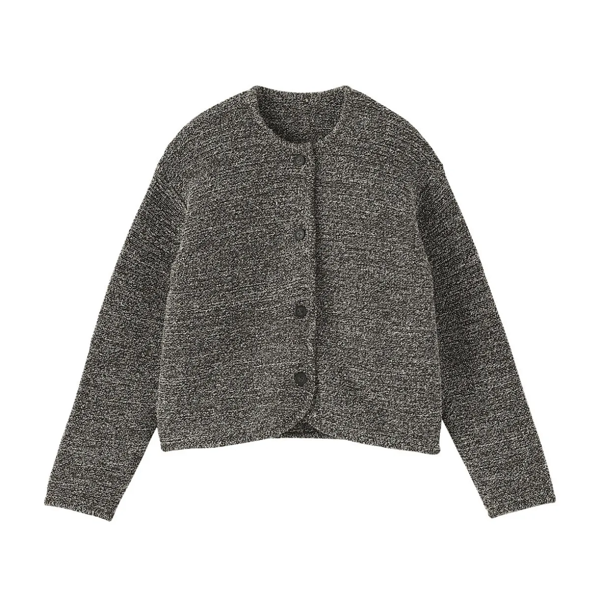 Veste tricotée bouclée en mélange de coton pour femme