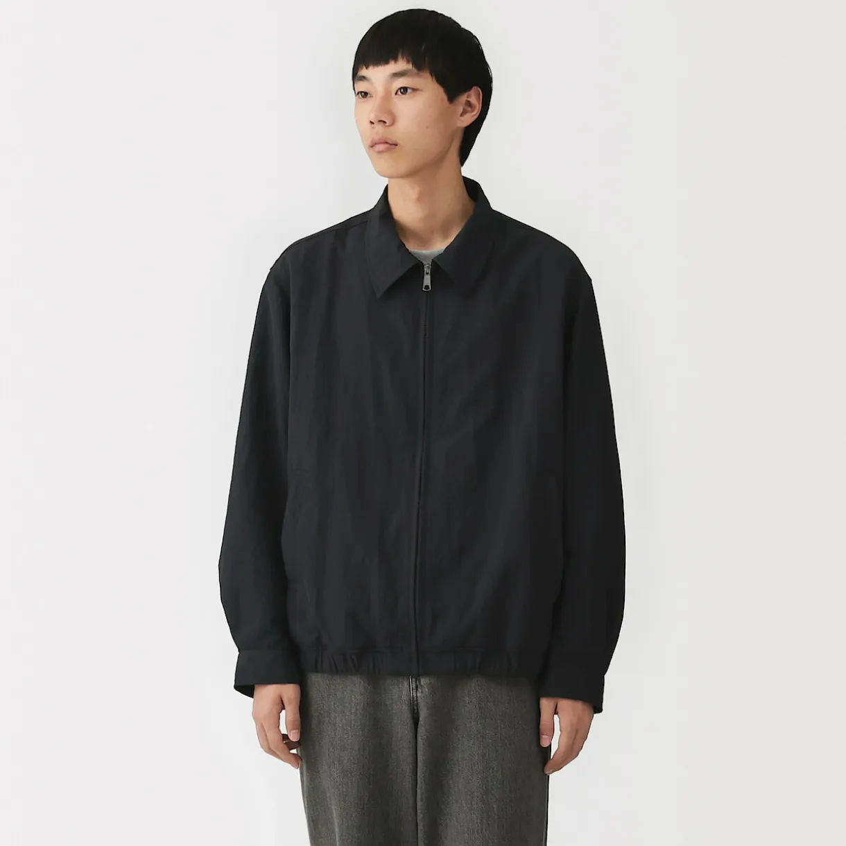 Veste zippée en nylon recyclé déperlant pour homme