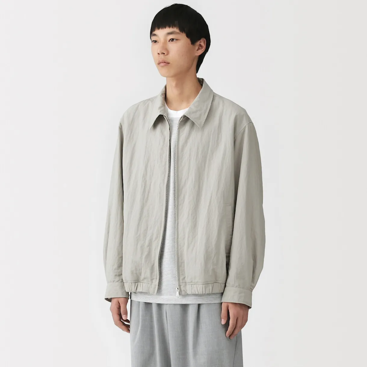 Veste zippée en nylon recyclé déperlant pour homme
